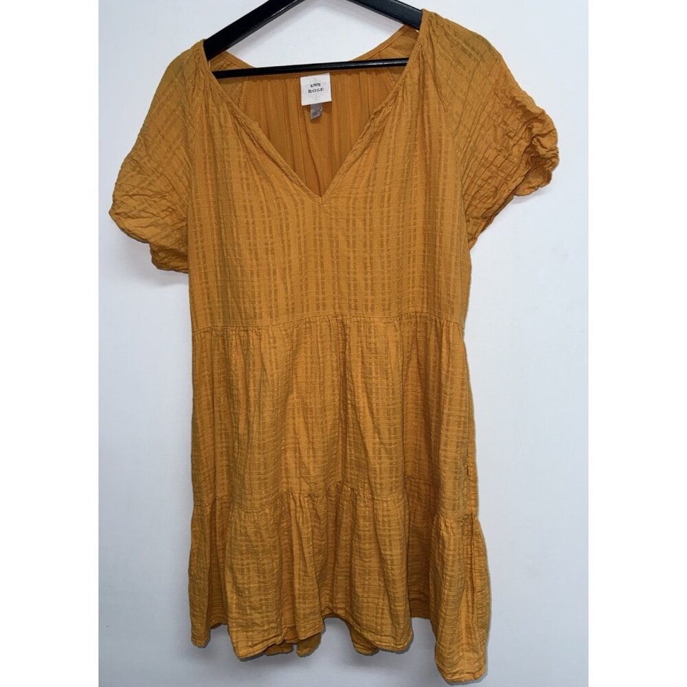Knox Rose Mini Dress Womens L Gold Boho Cottagecore